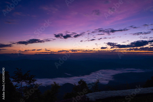 Landscape sun set purple color at Sri Nan National Park
