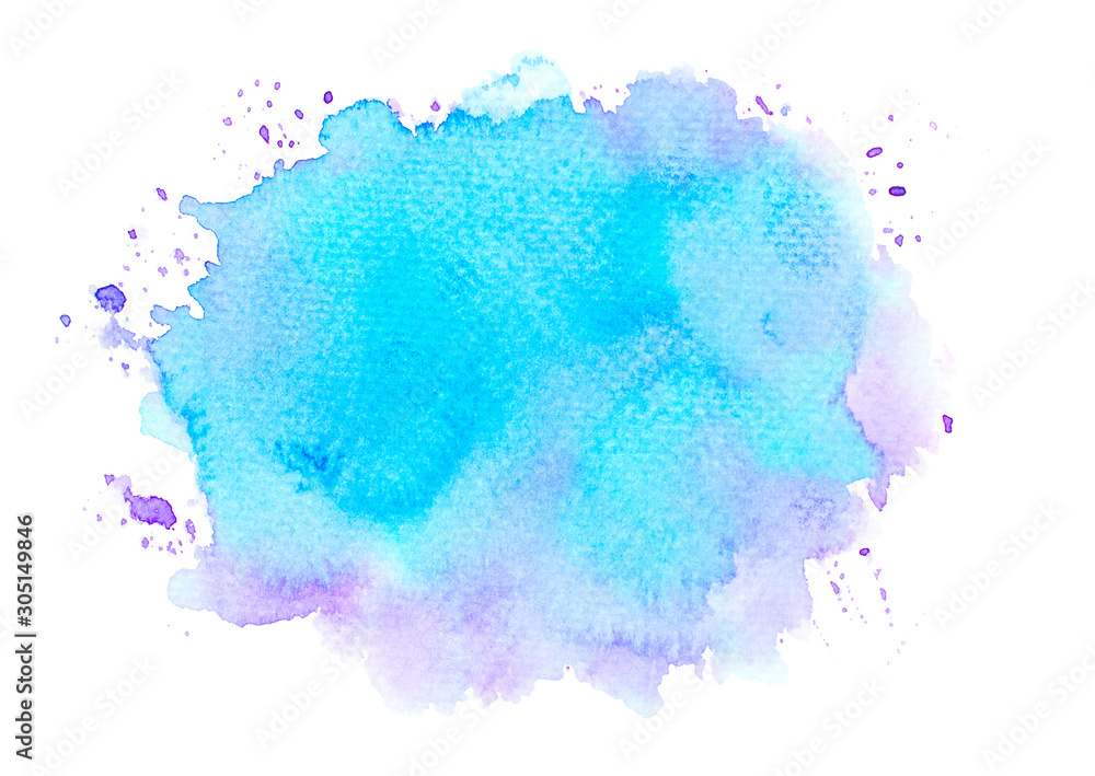 blue brush abstract watercolor background.