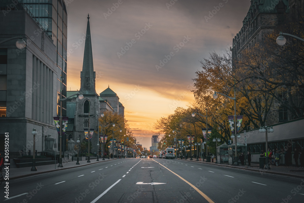 Fototapeta premium City at the sunset