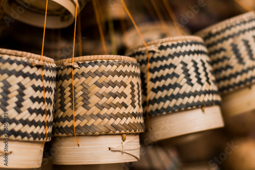 Sticky rice basket on the morning.