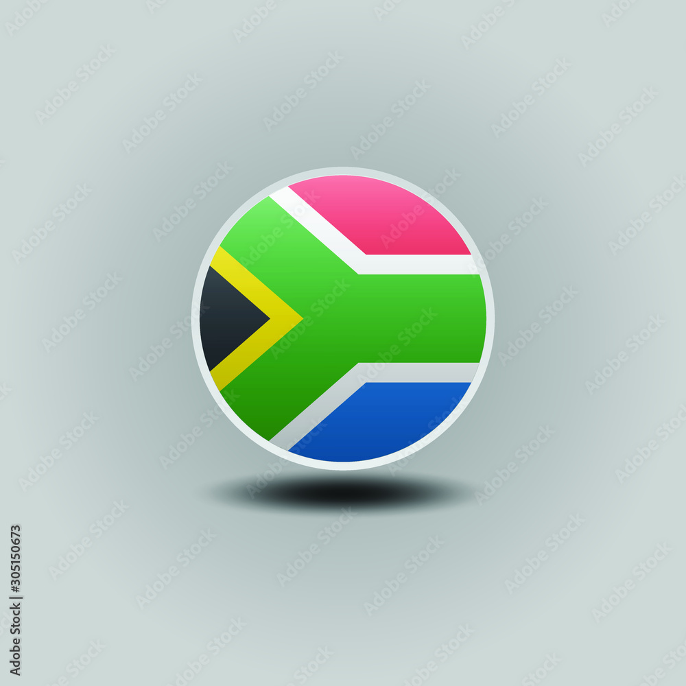 National flag of South Africa in the form of a circle can be used for independence day or other events National flag of South Africa in the form of a circle can be used for independence day or other events