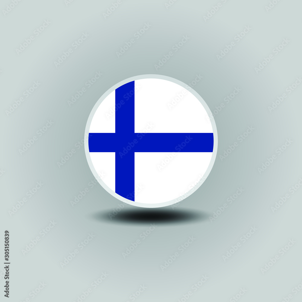 Finlandian flag in the form of a circle  can be used for independence day or other events