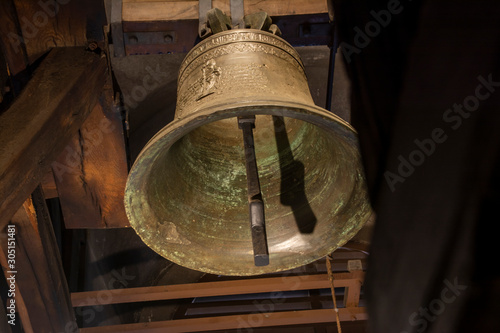 Canvas Print Bell in the bell tower of St. Nicholas Cathedral in Prague