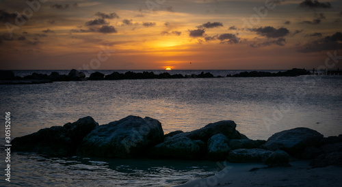 sunset over sea