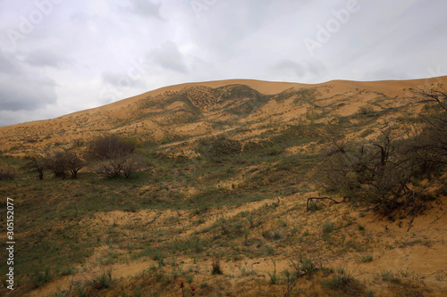 Sarykum sand dunes scenic view in Dagestan, Russia