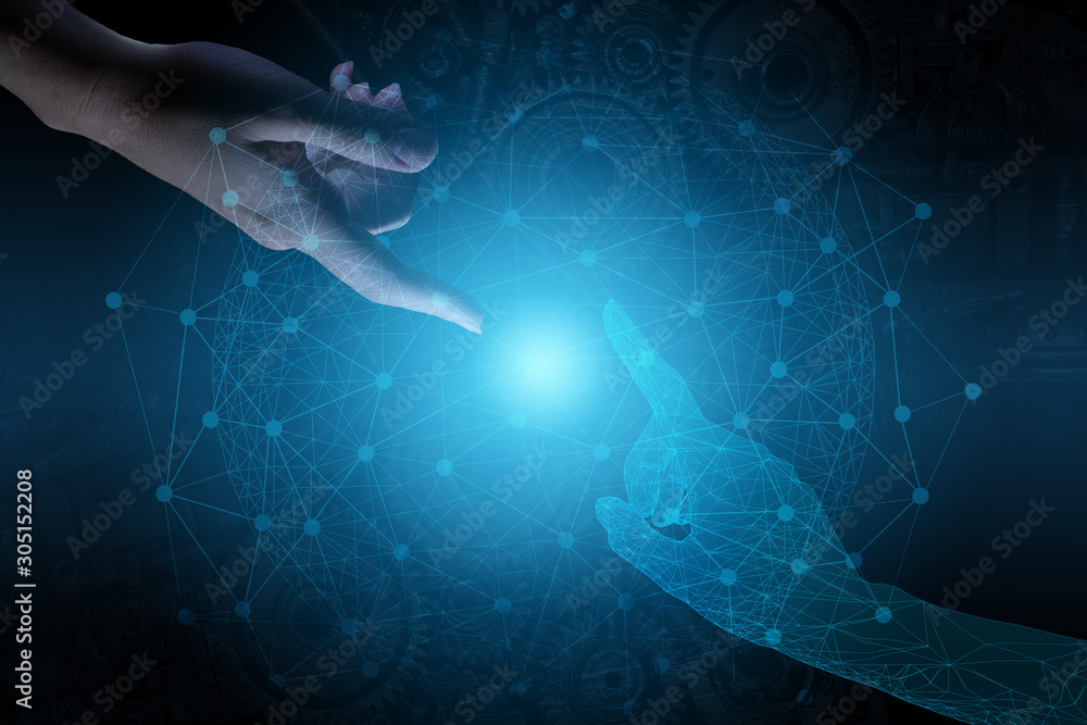 conceptual representation of human interaction with future technologies for industrial automation. Intelligent Business Management conceptual representation of human interaction with future technologies for industrial automation. Intelligent Business Management