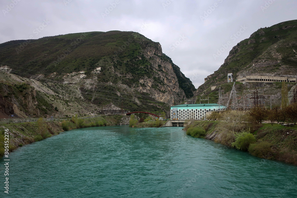 Scenic view of Sulak River in Dagestan, Russia