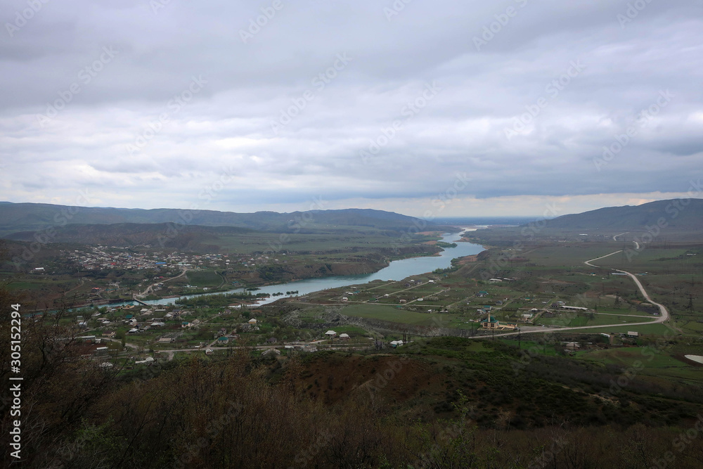 Scenic view of Sulak River in Dagestan, Russia