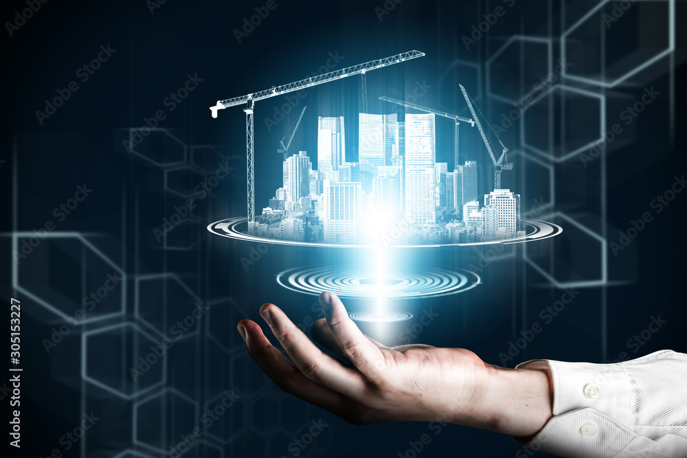 Innovated building architecture and engineering showing by future ...