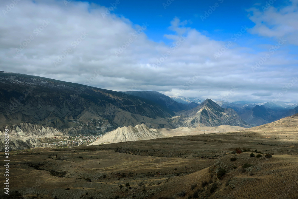 Tough Caucasus mountains view near Gergebil village, Dagestan, Russia