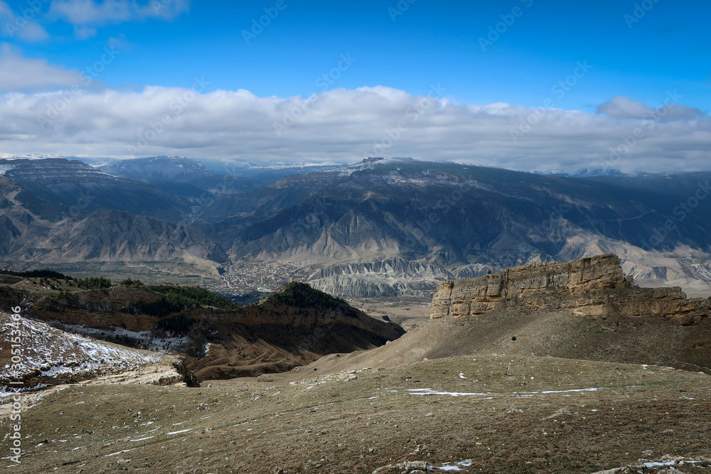 Tough Caucasus mountains view near Gergebil village, Dagestan, Russia