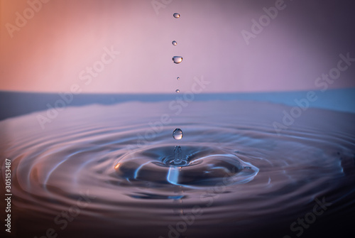 drop of water with blue and orange