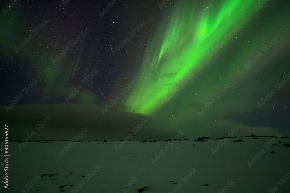 Aurora Borealis. Northern Lights. Teriberka. Murmansk region. Russia