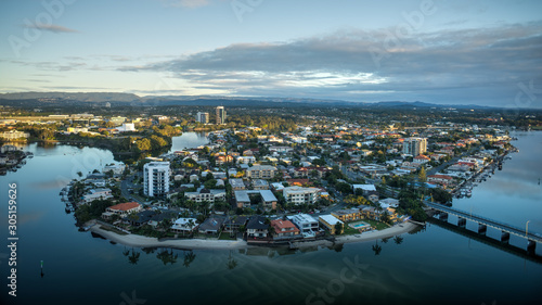 Wide Angle Aerial View of the Gold Coast - Australia