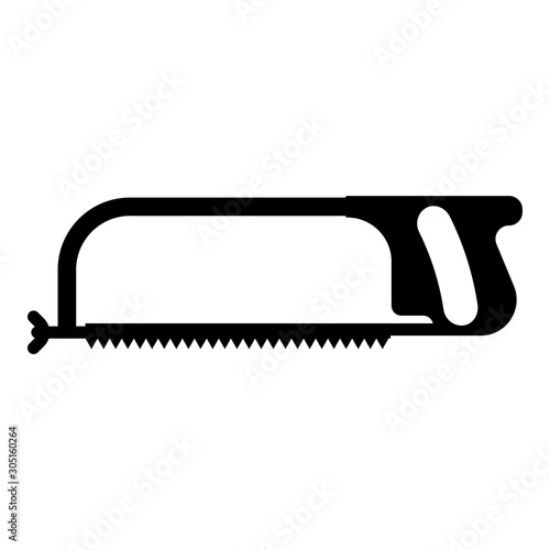 Hacksaw for metal and manual using Hand saw Repair tool icon black color vector illustration flat style image