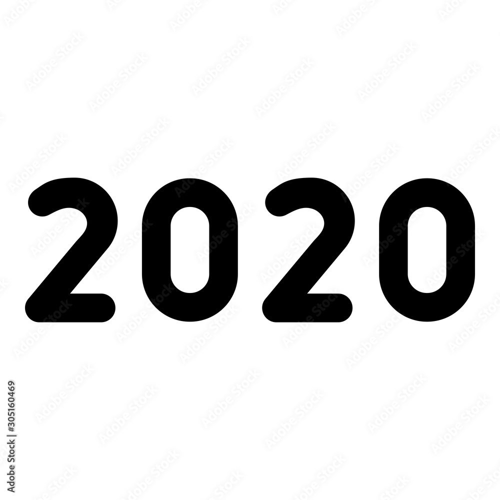 2020 text symbols New Year letters icon black color vector illustration flat style image 2020 text symbols New Year letters icon black color vector illustration flat style image