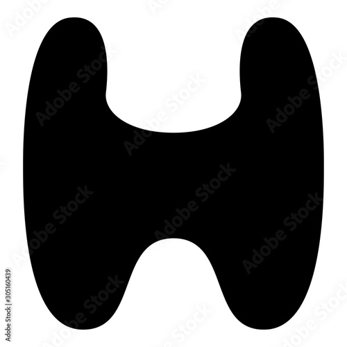 Thyroid gland Goiter Human organ Anatomy of people icon black color vector illustration flat style image