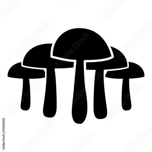 Mushrooms icon black color vector illustration flat style image