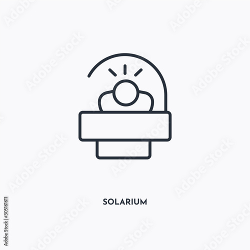 Solarium outline icon. Simple linear element illustration. Isolated line Solarium icon on white background. Thin stroke sign can be used for web, mobile and UI.