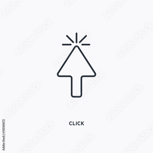 Click outline icon. Simple linear element illustration. Isolated line Click icon on white background. Thin stroke sign can be used for web, mobile and UI.