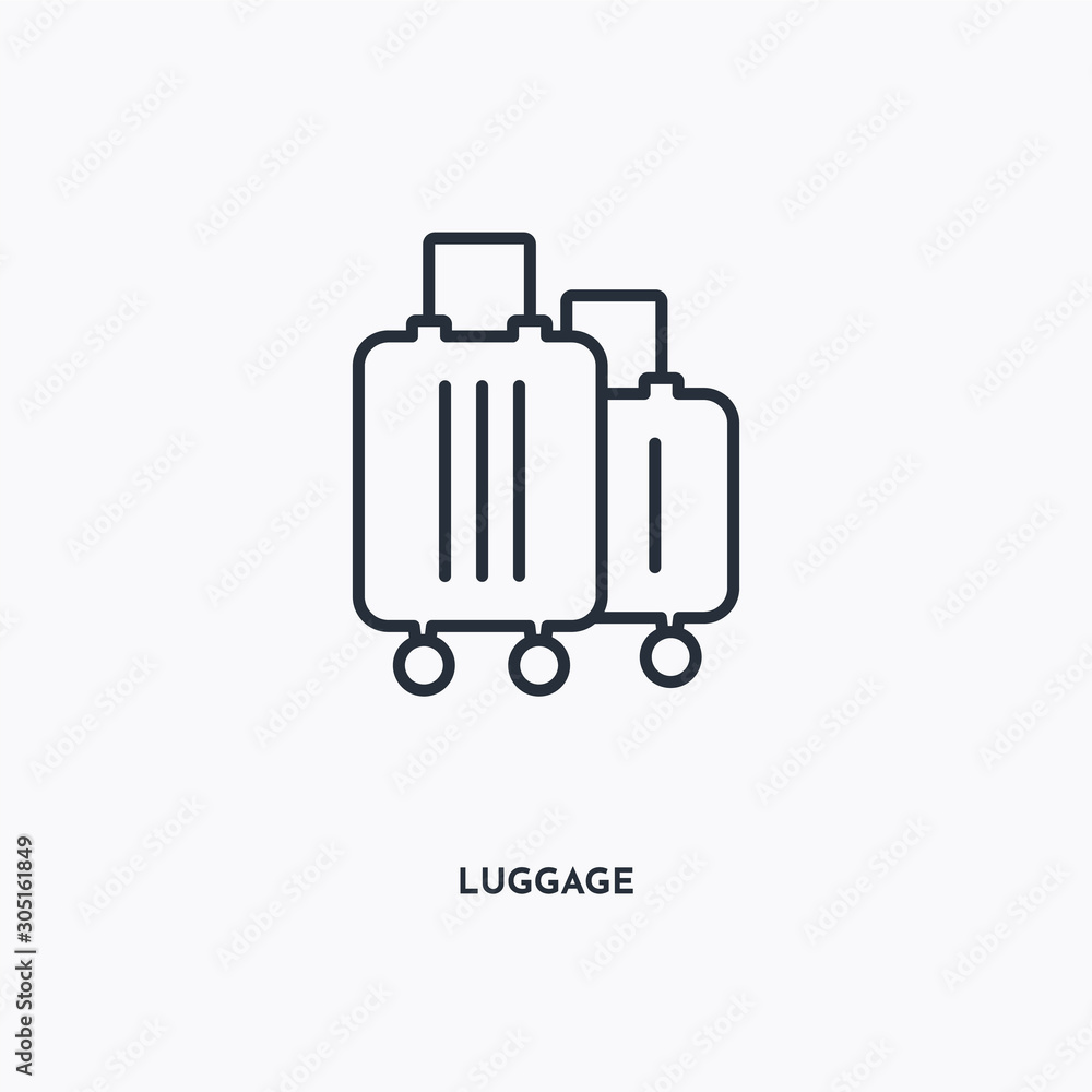 luggage outline icon. Simple linear element illustration. Isolated line luggage icon on white background. Thin stroke sign can be used for web, mobile and UI. luggage outline icon. Simple linear element illustration. Isolated line luggage icon on white background. Thin stroke sign can be used for web, mobile and UI.