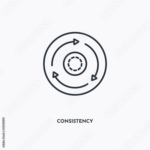 consistency outline icon. Simple linear element illustration. Isolated line consistency icon on white background. Thin stroke sign can be used for web, mobile and UI. photo