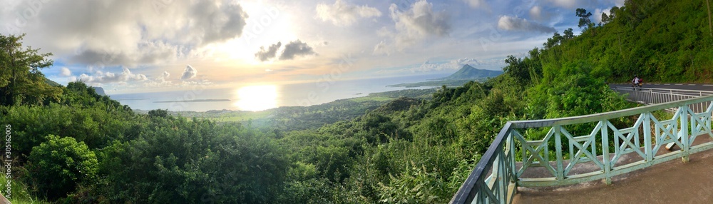 Panoramic view from Chamarel road, Mauritius Island