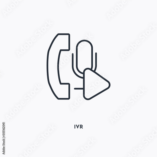Ivr outline icon. Simple linear element illustration. Isolated line Ivr icon on white background. Thin stroke sign can be used for web, mobile and UI.