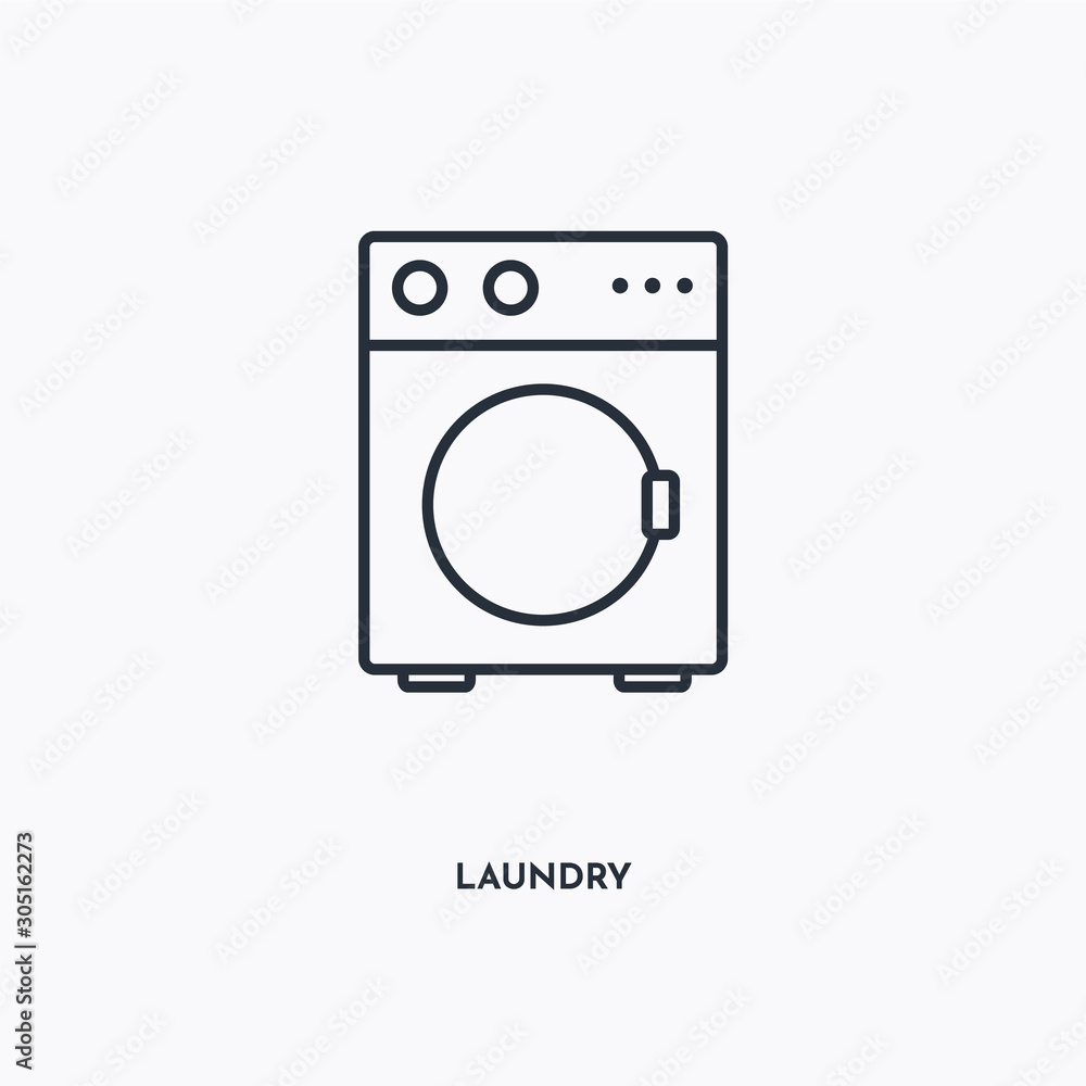 Laundry outline icon. Simple linear element illustration. Isolated line Laundry icon on white background. Thin stroke sign can be used for web, mobile and UI. Laundry outline icon. Simple linear element illustration. Isolated line Laundry icon on white background. Thin stroke sign can be used for web, mobile and UI.