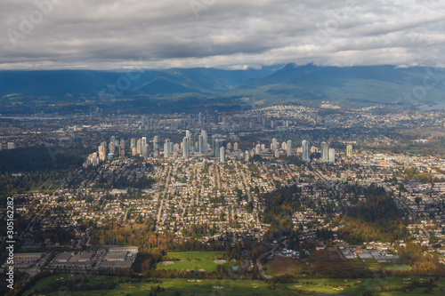 Vancouver Neighbourhoods of Burnaby and Brentwood from the air © rickdeacon