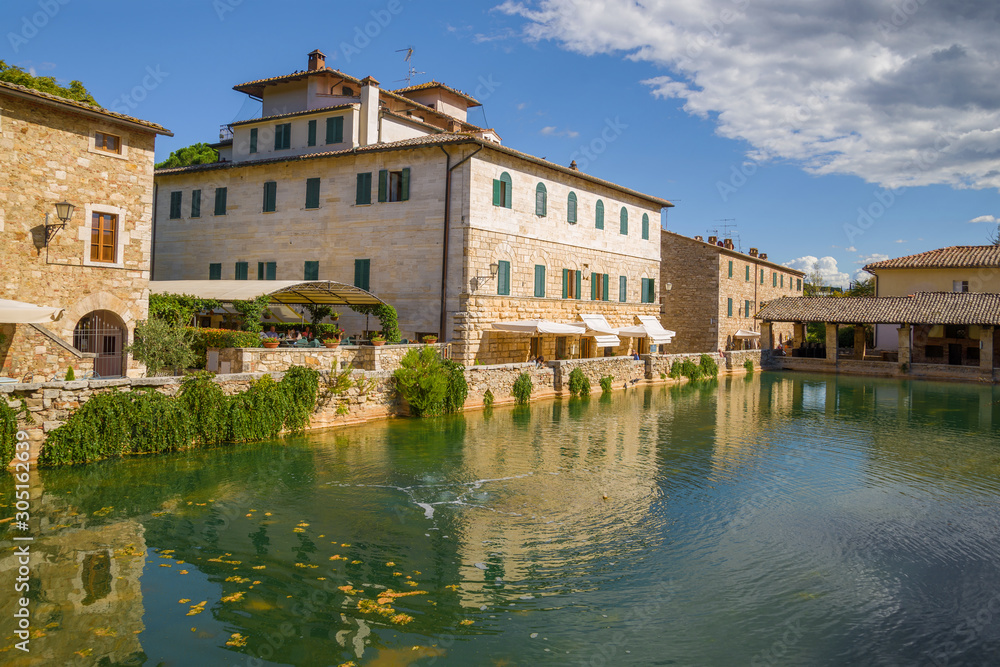 A sunny September day in the ancient resort of Bagno Vignoni. Italy