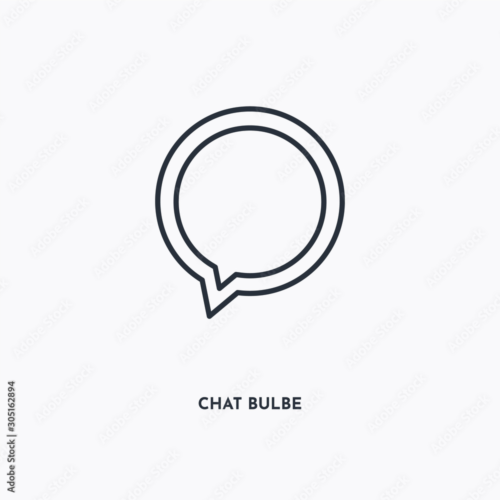 chat bulbe outline icon. Simple linear element illustration. Isolated line chat bulbe icon on white background. Thin stroke sign can be used for web, mobile and UI. chat bulbe outline icon. Simple linear element illustration. Isolated line chat bulbe icon on white background. Thin stroke sign can be used for web, mobile and UI.