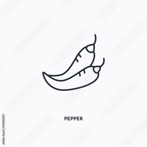 Pepper outline icon. Simple linear element illustration. Isolated line Pepper icon on white background. Thin stroke sign can be used for web, mobile and UI.