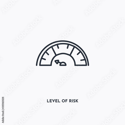 Level of Risk outline icon. Simple linear element illustration. Isolated line Level of Risk icon on white background. Thin stroke sign can be used for web, mobile and UI.