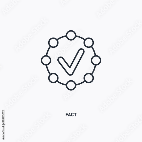 fact outline icon. Simple linear element illustration. Isolated line fact icon on white background. Thin stroke sign can be used for web, mobile and UI.