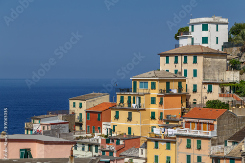 View to coastal Riomaggiore village in Cinque Terre, Italy © lic0001