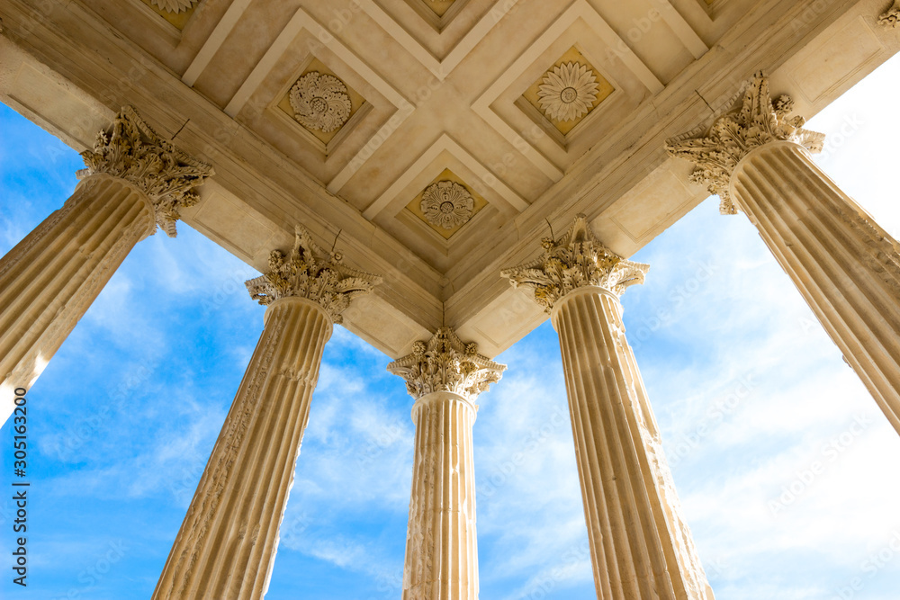 The Maison Carree (square house) Roman temple in Nîmes, southern France