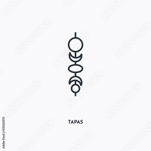 tapas outline icon. Simple linear element illustration. Isolated line tapas icon on white background. Thin stroke sign can be used for web, mobile and UI.