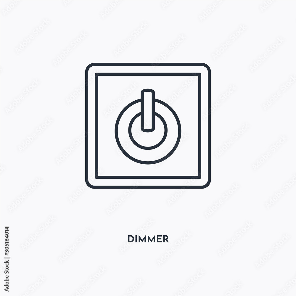 Dimmer outline icon. Simple linear element illustration. Isolated line Dimmer icon on white background. Thin stroke sign can be used for web, mobile and UI. Dimmer outline icon. Simple linear element illustration. Isolated line Dimmer icon on white background. Thin stroke sign can be used for web, mobile and UI.