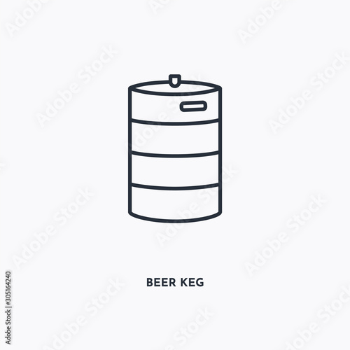 Beer keg outline icon. Simple linear element illustration. Isolated line Beer keg icon on white background. Thin stroke sign can be used for web, mobile and UI.