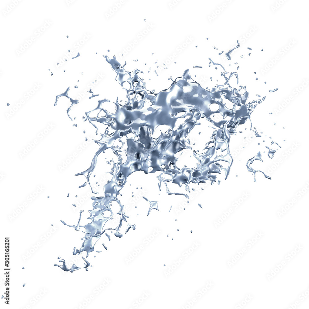 Fototapeta premium Splash fluid. 3d illustration, 3d rendering.