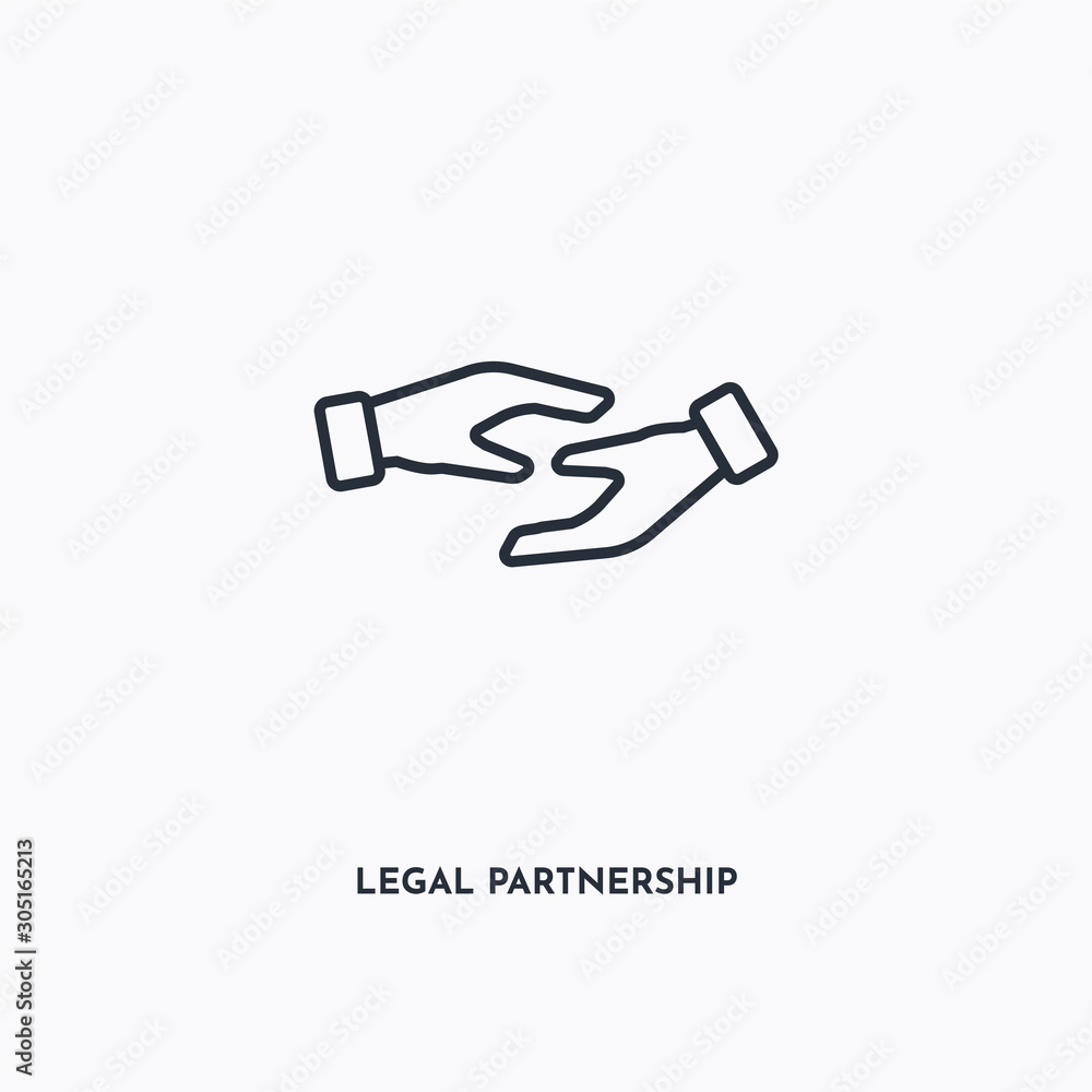 Legal partnership outline icon. Simple linear element illustration. Isolated line Legal partnership icon on white background. Thin stroke sign can be used for web, mobile and UI. Legal partnership outline icon. Simple linear element illustration. Isolated line Legal partnership icon on white background. Thin stroke sign can be used for web, mobile and UI.