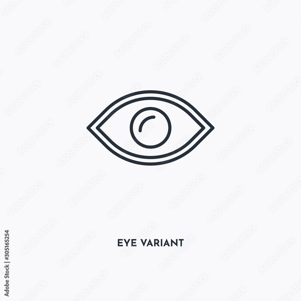 Eye variant outline icon. Simple linear element illustration. Isolated line Eye variant icon on white background. Thin stroke sign can be used for web, mobile and UI. Eye variant outline icon. Simple linear element illustration. Isolated line Eye variant icon on white background. Thin stroke sign can be used for web, mobile and UI.