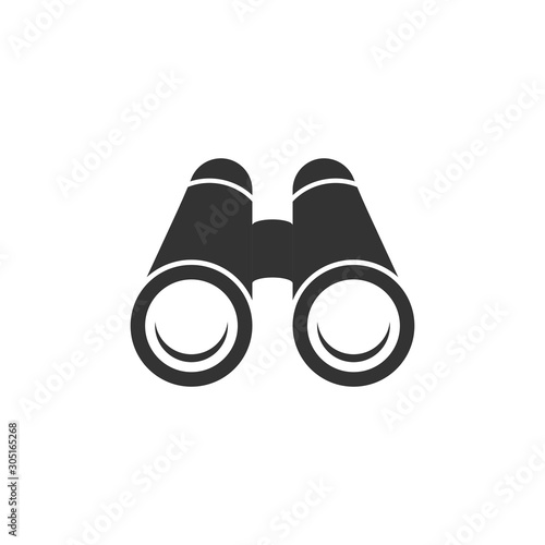 Binocular icon in flat style. Search vector illustration on white isolated background. Zoom business concept.