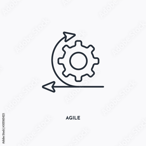 Agile outline icon. Simple linear element illustration. Isolated line Agile icon on white background. Thin stroke sign can be used for web, mobile and UI.