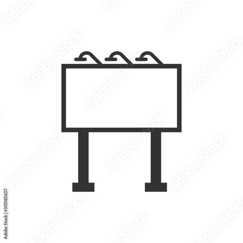 Billboard icon in flat style. Citylight display vector illustration on white isolated background. Banner placard business concept.