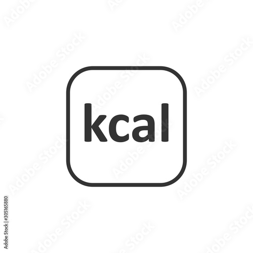 Kcal icon in flat style. Diet vector illustration on white isolated background. Calories business concept.