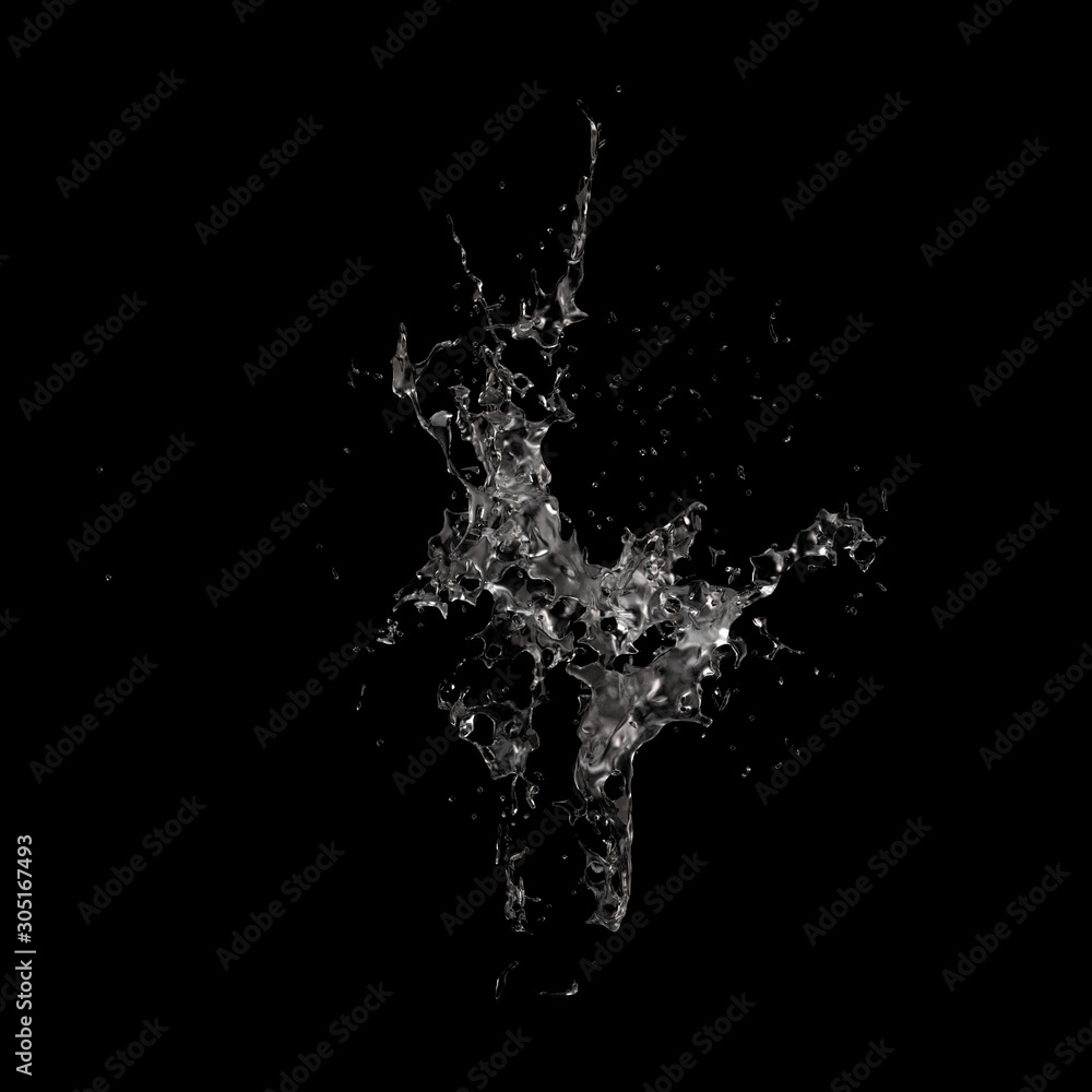 Fototapeta premium Splash fluid. 3d illustration, 3d rendering.