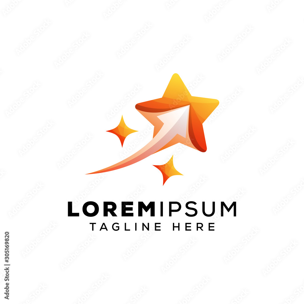 star with arrow logo concept for your brand star with arrow logo concept for your brand