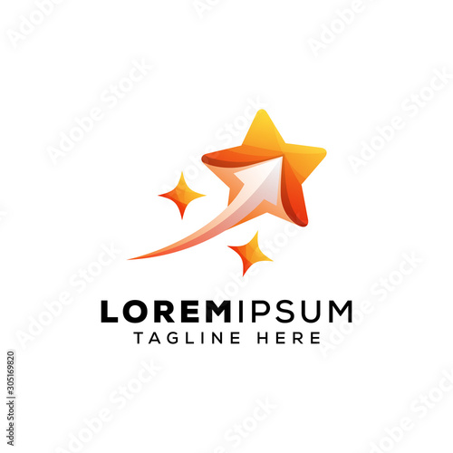 star with arrow logo concept for your brand